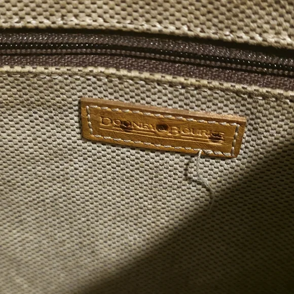 Dooney & Bourke Ostrich-Embossed Leather Hobo Bag,  butterscotch color. - Picture 12 of 16